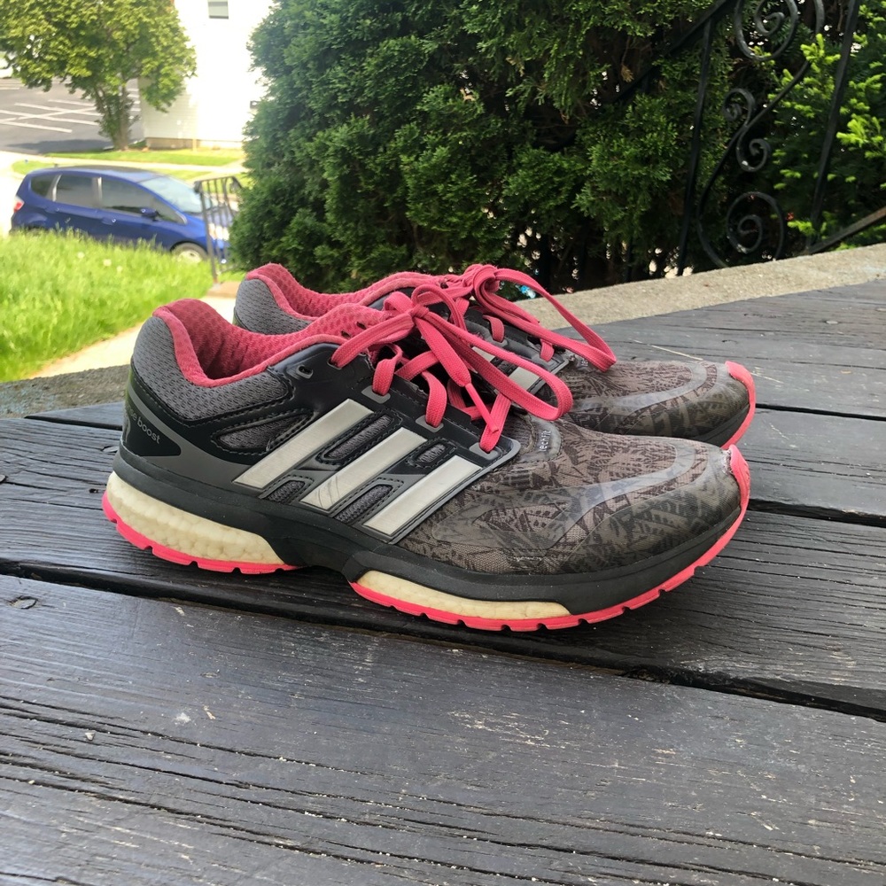 Adidas Response Boost TechFit Womens Running Shoes Vista Grey Pink B26602 Size 7